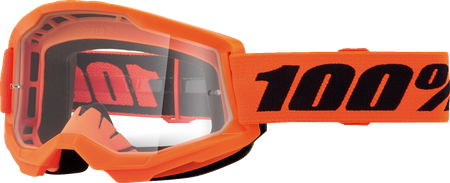 Gogle 100% Strata 2 Junior Neon Orange clear