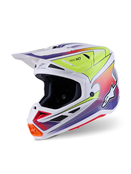 Kask Alpinestars S-M7 Fuse white/yellow/purp