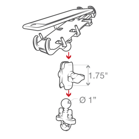 Uchwyt Ram Mount Quick Grip na telefon z podstawą U-Bolt