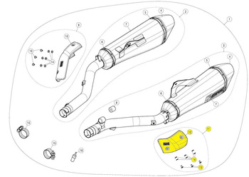 Osłona termiczna tłumika Akrapovic P-HSB16R1L/A1