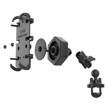 Uchwyt Ram Mount Quick Grip z tłumikiem na telefon z podstawą U-Bolt