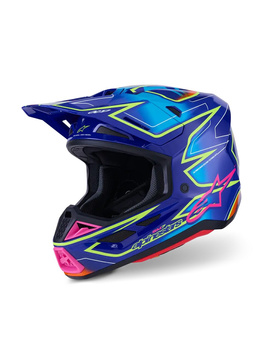 Kask Alpinestars S-M7 Cast blue/yellow/pink