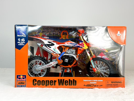 Model motocykla Red Bull KTM SX-F 450 Cooper Webb #2 1:6 New Ray