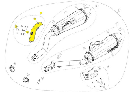 Osłona termiczna tłumika Akrapovic P-HSB16R1D/A1