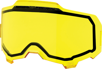 Szyba podwójna wentylowana do gogli 100% Armega yellow