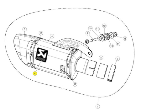 Naklejka na tłumik Akrapovic P-VST18AL