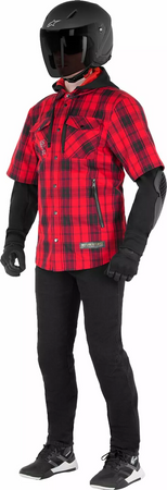 Koszula z ochraniaczami Alpinestars Tartan MO.ST.EQ red